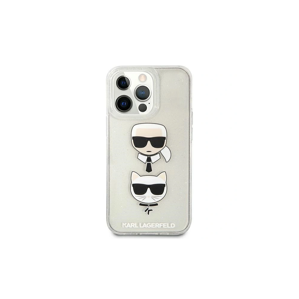 Etui Karl Lagerfeld KLHCP13LKCTUGLS Apple iPhone 13 Pro srebrny/silver hardcase Glitter Karl`s & Choupette