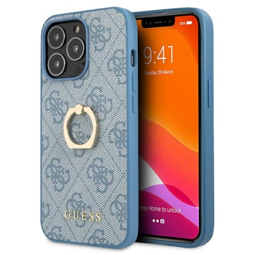 Kup Etui Guess GUHCP13L4GMRBL Apple iPhone 13 Pro albastru/blue hardcase 4G cu suport pentru inel - GUE1351BLU - {ean13} - Sklep Home Screen