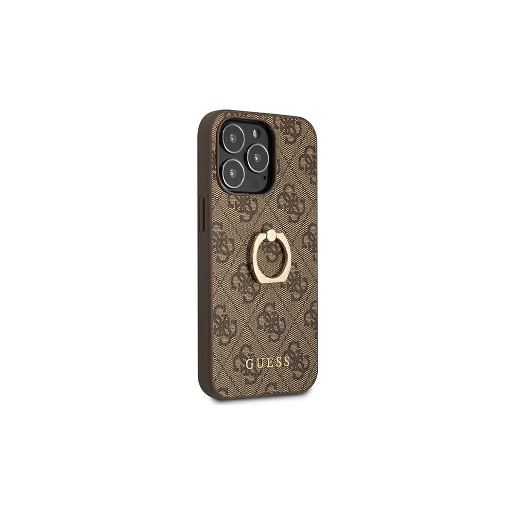 Etui Guess GUHCP13L4GMRBR Apple iPhone 13 Pro brązowy/brown hardcase 4G with ring stand