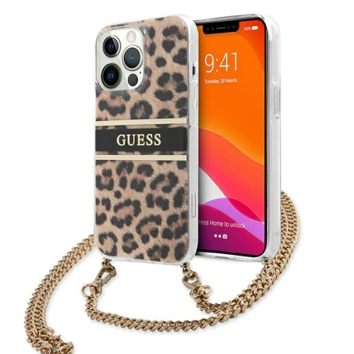 Kup Etui Guess GUHCP13LKBCLE Apple iPhone 13 Pro Leopard hardcase Zlatý popruh - GUE1355 - {ean13} - Sklep Home Screen