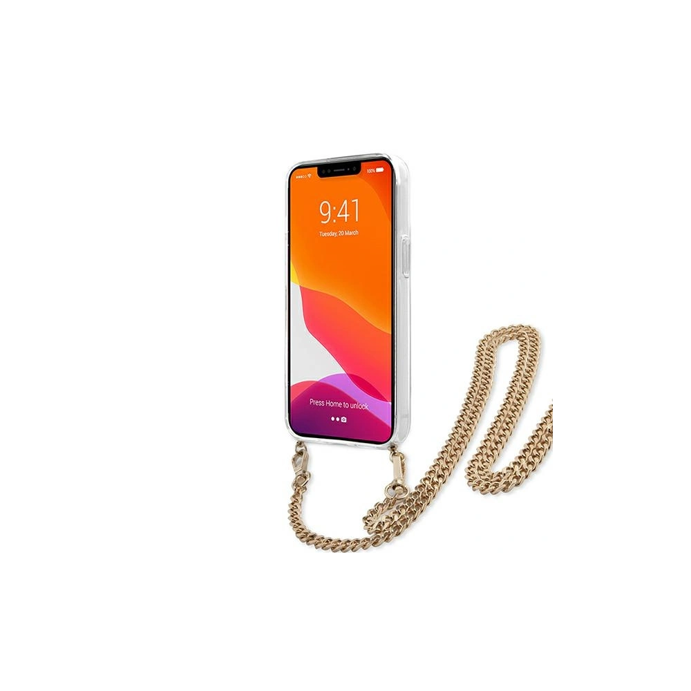 Etui Guess GUHCP13LKBCLE Apple iPhone 13 Pro Leopard hardcase Gold Strap