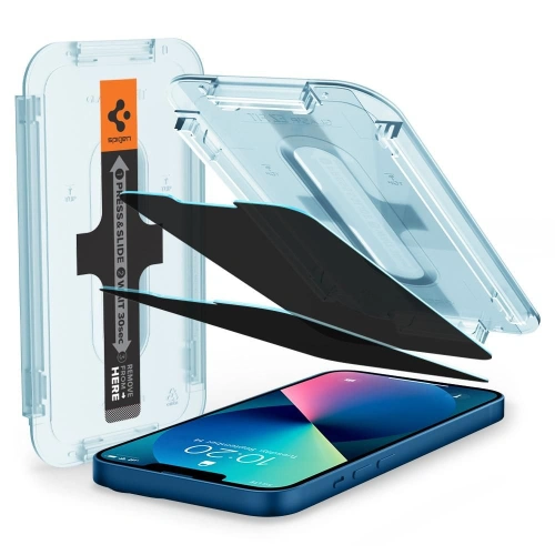 Kup Gehärtetes Glas Spigen GLAS.tR ez Fit Apple iPhone 13 mini Privacy [2 PACK] - SPN1945 - {ean13} - Sklep Home Screen