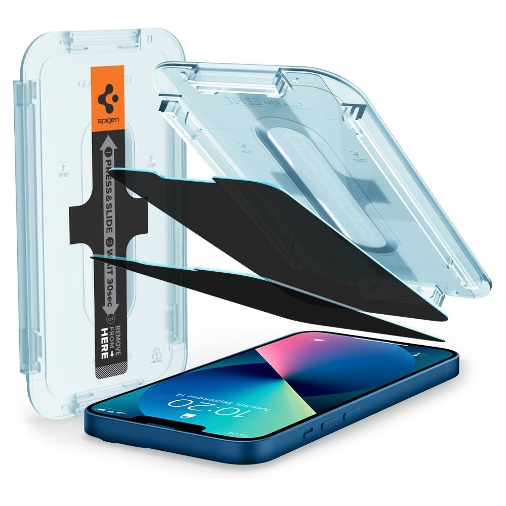 Szkło hartowane Spigen GLAS.tR ez Fit Apple iPhone 13 mini Privacy [2 PACK]