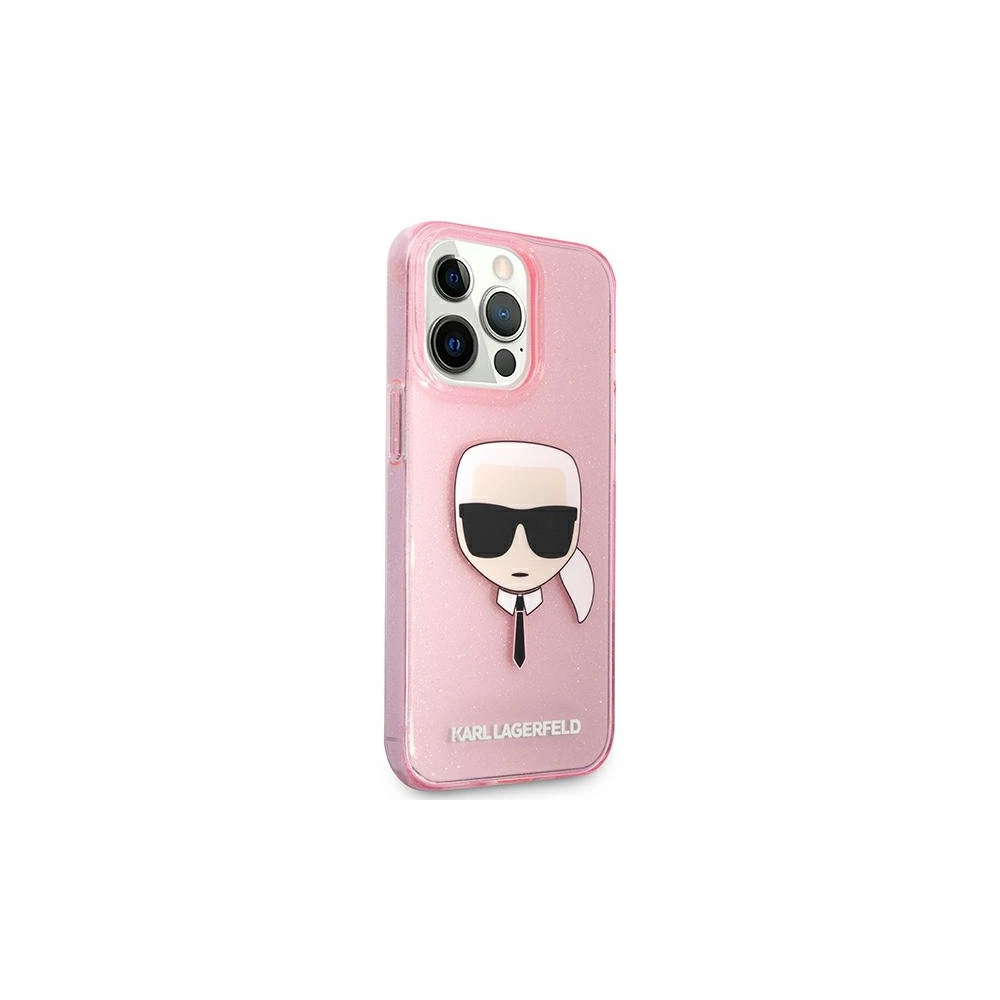 Etui Karl Lagerfeld KLHCP13LKHTUGLP Apple iPhone 13 Pro różowy/pink hardcase Glitter Karl`s Head