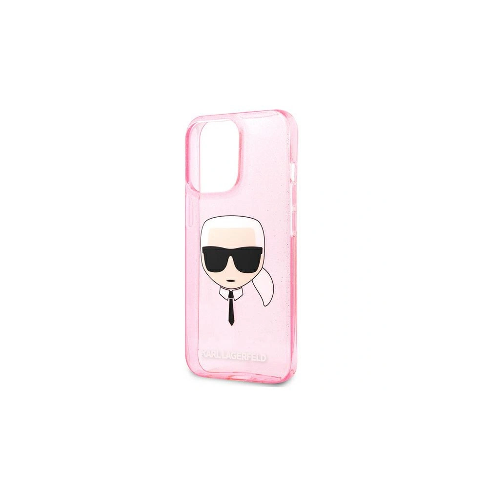 Etui Karl Lagerfeld KLHCP13LKHTUGLP Apple iPhone 13 Pro różowy/pink hardcase Glitter Karl`s Head