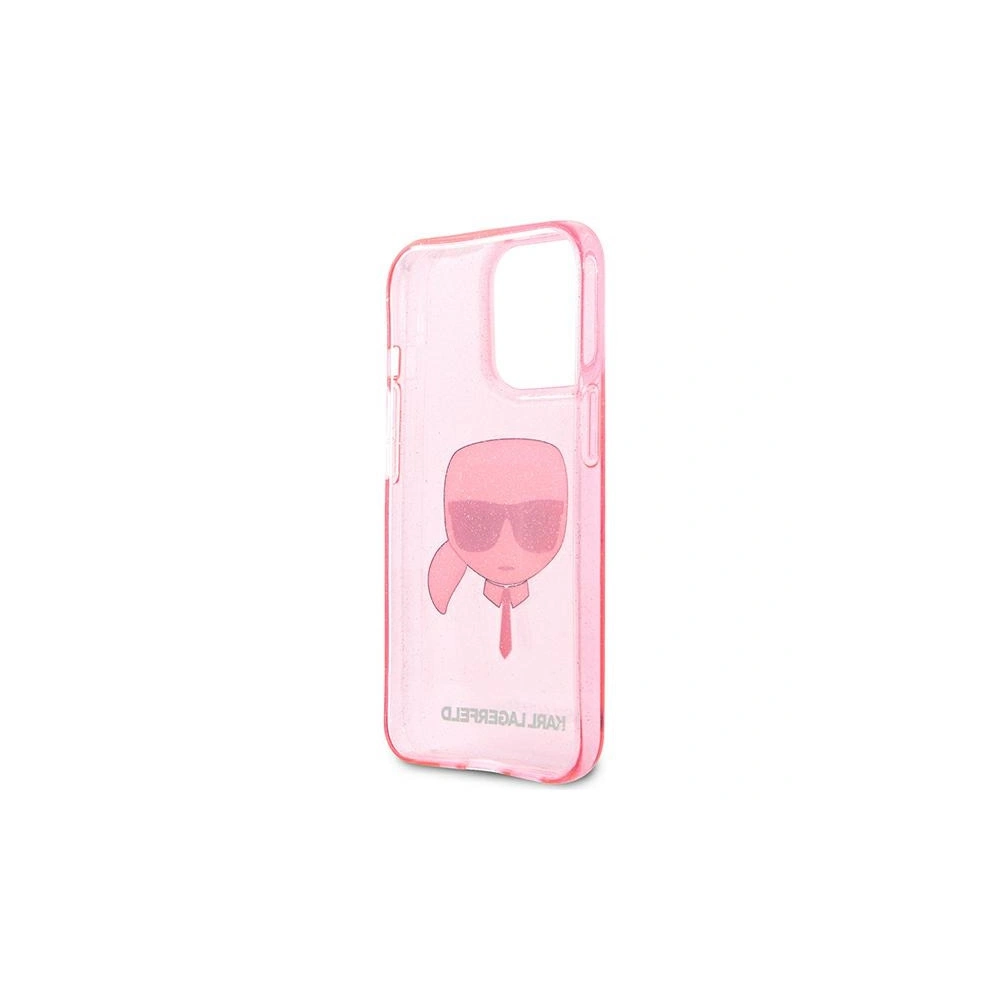 Etui Karl Lagerfeld KLHCP13LKHTUGLP Apple iPhone 13 Pro różowy/pink hardcase Glitter Karl`s Head
