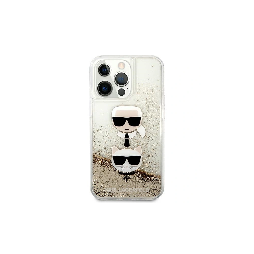 Etui Karl Lagerfeld KLHCP13LKICGLD Apple iPhone 13 Pro złoty/gold hardcase Liquid Glitter Karl&Choupette Head
