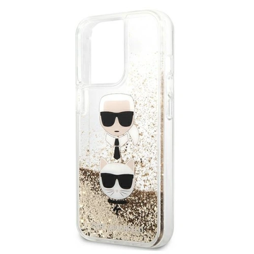 Kup Etui Karl Lagerfeld KLHCP13LKICGLD Apple iPhone 13 Pro aur/gold hardcase Liquid Glitter Karl&Choupette Head - KLD708GLD - {ean13} - Sklep Home Screen