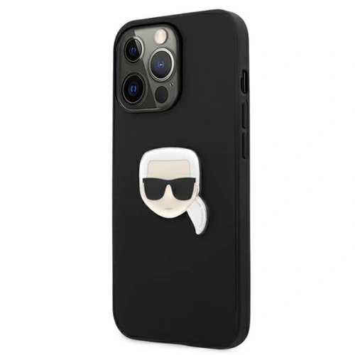 Kup Case Karl Lagerfeld KLHCP13LPKMK Apple iPhone 13 Pro schwarz/black hardcase Leder Ikonik Karls Kopf Metall - KLD711BLK - {ean13} - Sklep Home Screen