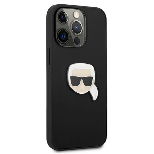 Kup Case Karl Lagerfeld KLHCP13LPKMK Apple iPhone 13 Pro schwarz/black hardcase Leder Ikonik Karls Kopf Metall - KLD711BLK - {ean13} - Sklep Home Screen