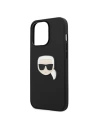 Kup Case Karl Lagerfeld KLHCP13LPKMK Apple iPhone 13 Pro schwarz/black hardcase Leder Ikonik Karls Kopf Metall - KLD711BLK - {ean13} - Sklep Home Screen