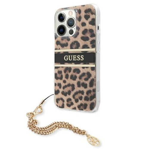 Kup Etui Guess GUHCP13LKBSLEO Apple iPhone 13 Pro Leopard hardcase Lant de Aur - GUE1356 - {ean13} - Sklep Home Screen