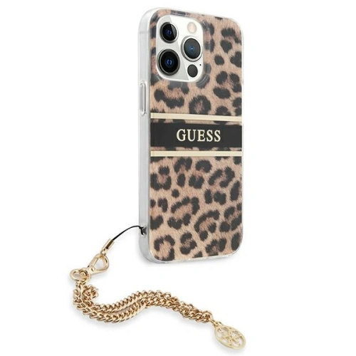 Kup Etui Guess GUHCP13LKBSLEO Apple iPhone 13 Pro Leopard hardcase Lant de Aur - GUE1356 - {ean13} - Sklep Home Screen
