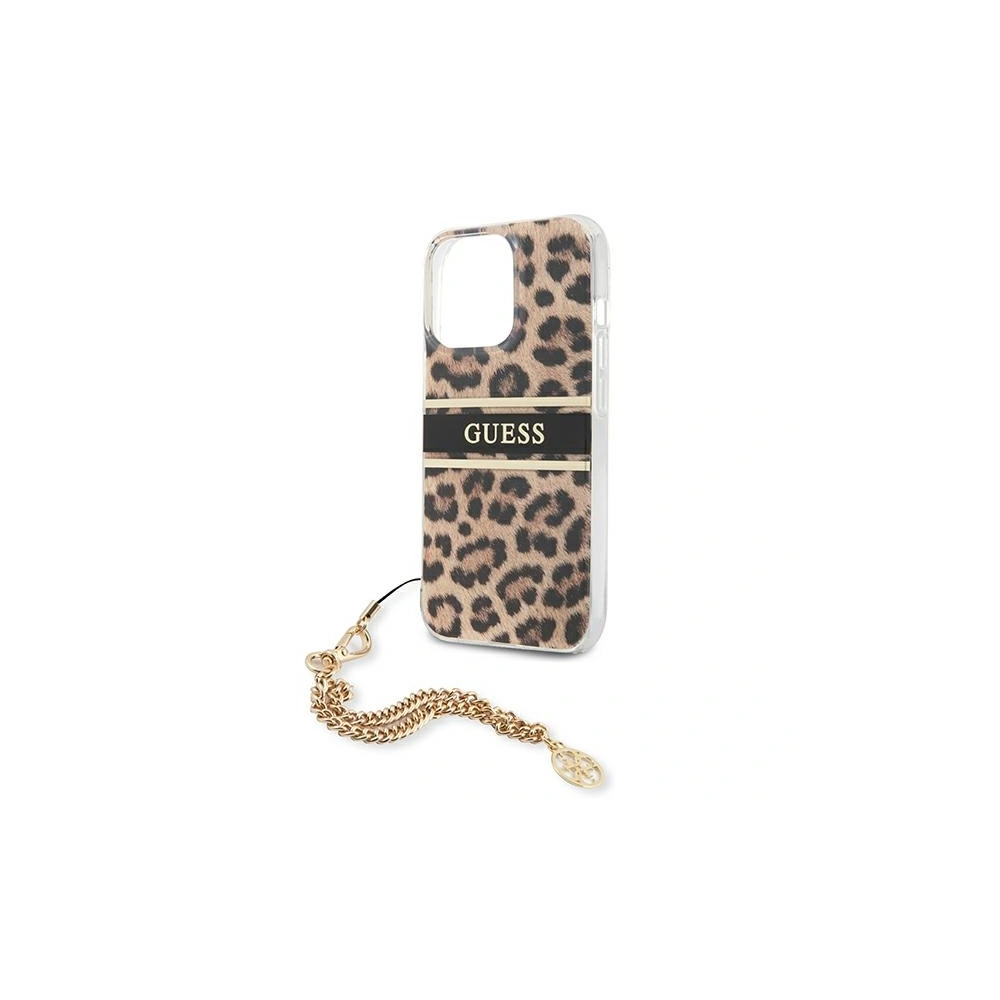 Etui Guess GUHCP13LKBSLEO Apple iPhone 13 Pro Leopard hardcase Gold Chain