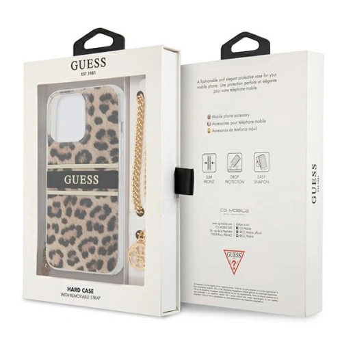 Kup Etui Guess GUHCP13LKBSLEO Apple iPhone 13 Pro Leopard hardcase Gold Chain - GUE1356 - {ean13} - Sklep Home Screen
