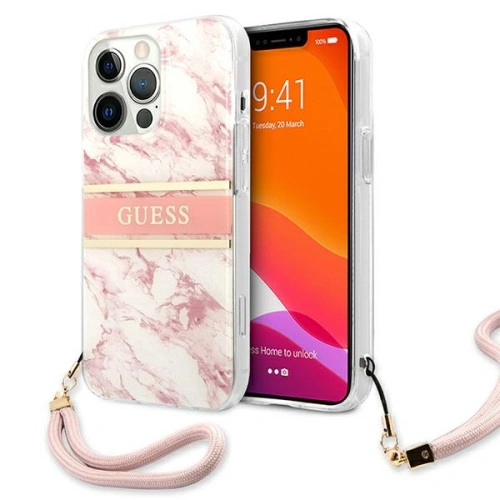 Kup Etui Guess GUHCP13LKMABPI Apple iPhone 13 Pro rózsaszín/pink hardcase Marble Strap Collection - GUE1357PNK - {ean13} - Sklep Home Screen