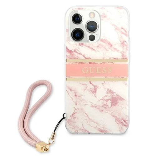 Kup Etui Guess GUHCP13LKMABPI Apple iPhone 13 Pro różowy/pink hardcase Marble Strap Collection - GUE1357PNK - {ean13} - Sklep Home Screen