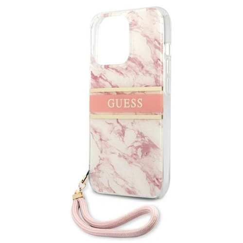 Kup Etui Guess GUHCP13LKMABPI Apple iPhone 13 Pro różowy/pink hardcase Marble Strap Collection - GUE1357PNK - {ean13} - Sklep Home Screen