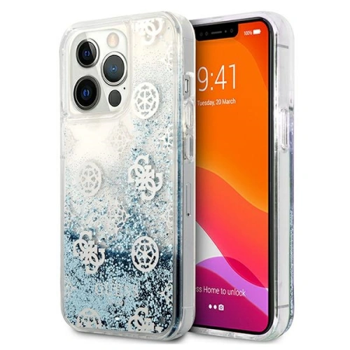 Kup Etui Guess GUHCP13LLGPEBL Apple iPhone 13 Pro albastru/blue hardcase Peony Liquid Glitter - GUE1358BLU - {ean13} - Sklep Home Screen