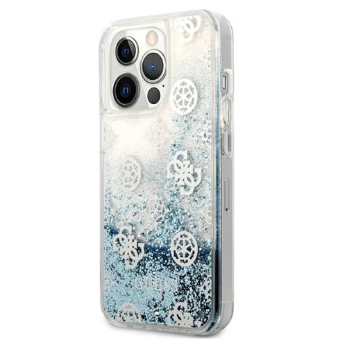 Kup Etui Guess GUHCP13LLGPEBL Apple iPhone 13 Pro albastru/blue hardcase Peony Liquid Glitter - GUE1358BLU - {ean13} - Sklep Home Screen