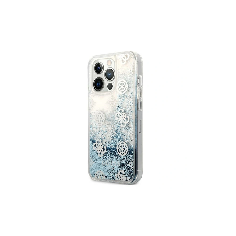 Etui Guess GUHCP13LLGPEBL Apple iPhone 13 Pro niebieski/blue hardcase Peony Liquid Glitter