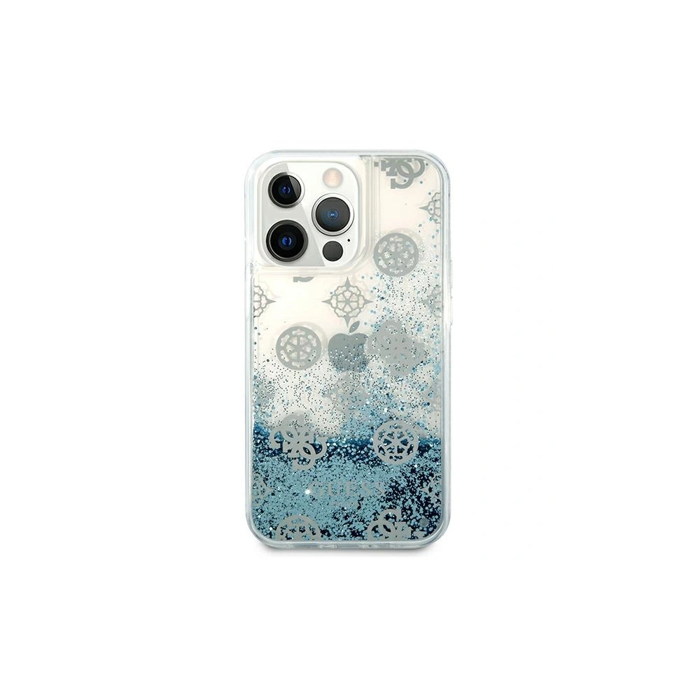 Etui Guess GUHCP13LLGPEBL Apple iPhone 13 Pro niebieski/blue hardcase Peony Liquid Glitter