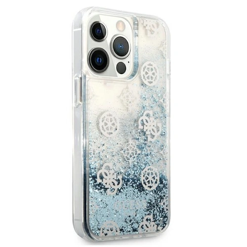 Kup Etui Guess GUHCP13LLGPEBL Apple iPhone 13 Pro albastru/blue hardcase Peony Liquid Glitter - GUE1358BLU - {ean13} - Sklep Home Screen