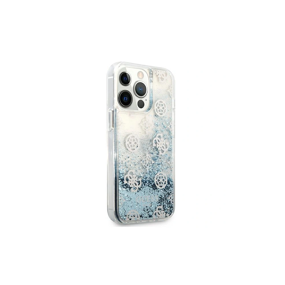 Etui Guess GUHCP13LLGPEBL Apple iPhone 13 Pro niebieski/blue hardcase Peony Liquid Glitter