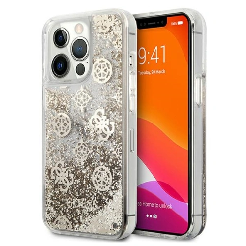 Kup Etui Guess GUHCP13LLGPEGO Apple iPhone 13 Pro arany/hardcase Peony Liquid Glitter - GUE1359GLD - {ean13} - Sklep Home Screen