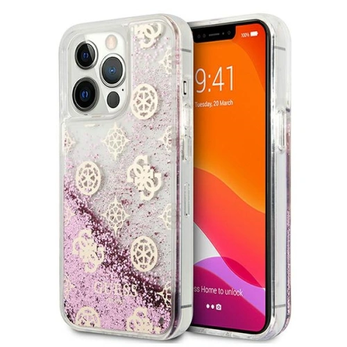 Kup Etui Guess GUHCP13LLGPEPI Apple iPhone 13 Pro różowy/pink hardcase Peony Liquid Glitter - GUE1360PNK - {ean13} - Sklep Home Screen