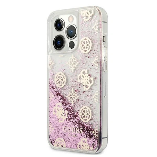 Kup Etui Guess GUHCP13LLGPEPI Apple iPhone 13 Pro różowy/pink hardcase Peony Liquid Glitter - GUE1360PNK - {ean13} - Sklep Home Screen