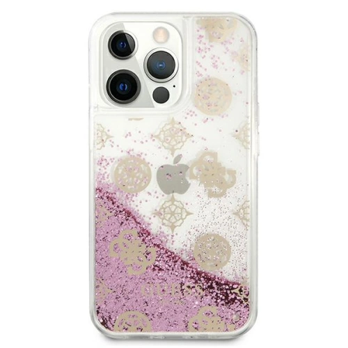 Kup Etui Guess GUHCP13LLGPEPI Apple iPhone 13 Pro różowy/pink hardcase Peony Liquid Glitter - GUE1360PNK - {ean13} - Sklep Home Screen