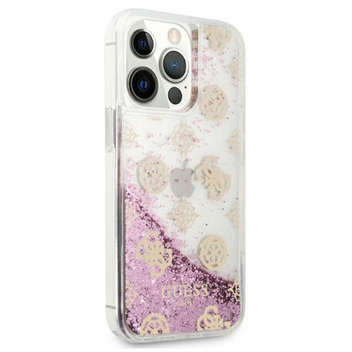 Kup Etui Guess GUHCP13LLGPEPI Apple iPhone 13 Pro różowy/pink hardcase Peony Liquid Glitter - GUE1360PNK - {ean13} - Sklep Home Screen