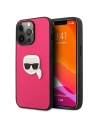 Case Karl Lagerfeld KLHCP13LPKMP Apple iPhone 13 Pro rosa/pink Hardcase Leder Ikonik Karls Kopf Metall