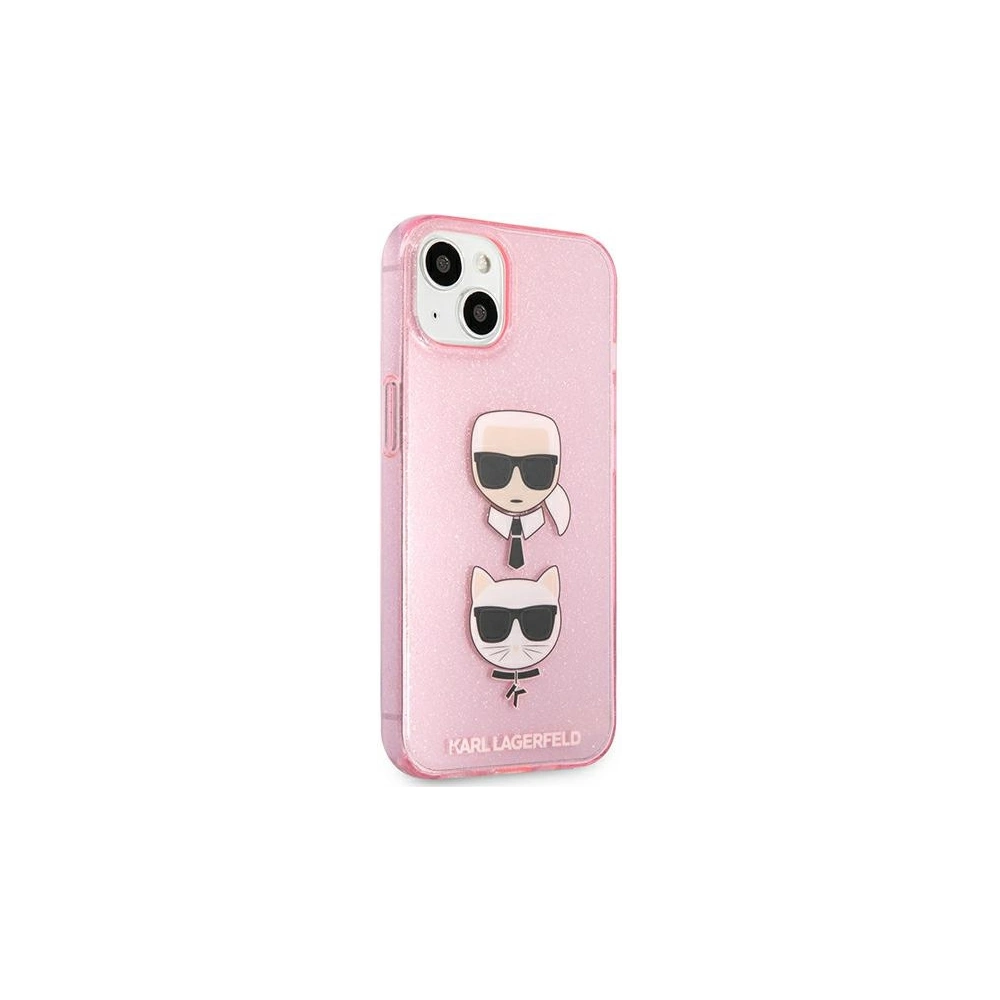 Etui Karl Lagerfeld KLHCP13MKCTUGLP Apple iPhone 13 różowy/pink hardcase Glitter Karl`s & Choupette