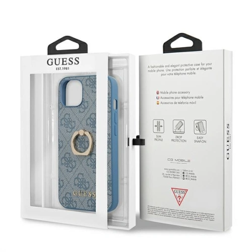Kup Etui Guess GUHCP13M4GMRBL Apple iPhone 13 albastru/blue hardcase 4G cu suport pentru deget - GUE1363BLU - {ean13} - Sklep Home Screen