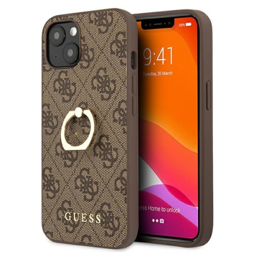Kup Etui Guess GUHCP13M4GMRBR Apple iPhone 13 brązowy/brown hardcase 4G with ring stand - GUE1364BR - {ean13} - Sklep Home Screen