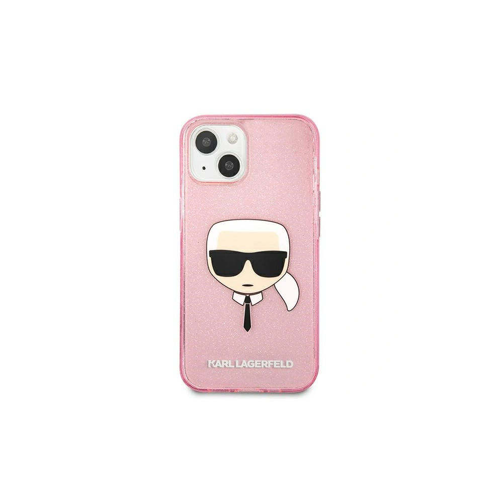 Etui Karl Lagerfeld KLHCP13MKHTUGLP Apple iPhone 13 różowy/pink hardcase Glitter Karl`s Head