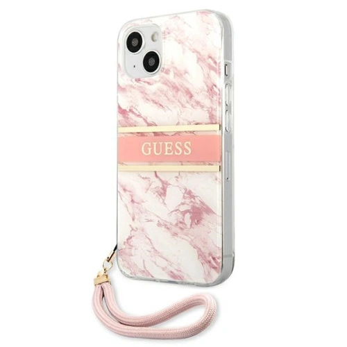 Kup Case Guess GUHCP13MKMABPI Apple iPhone 13 rosa/pink Hartschale Marble Strap Collection - GUE1368PNK - {ean13} - Sklep Home Screen