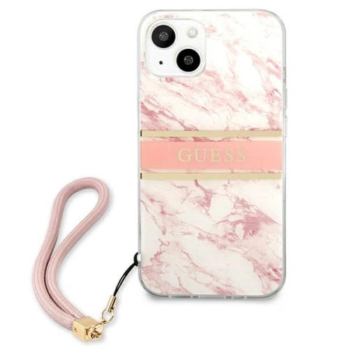 Kup Etui Guess GUHCP13MKMABPI Apple iPhone 13 różowy/pink hardcase Marble Strap Collection - GUE1368PNK - {ean13} - Sklep Home Screen