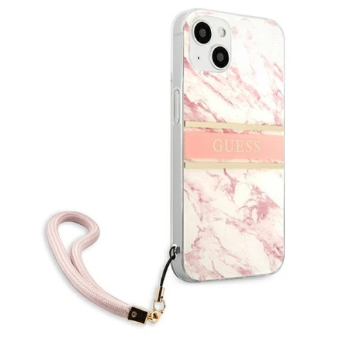 Kup Etui Guess GUHCP13MKMABPI Apple iPhone 13 różowy/pink hardcase Marble Strap Collection - GUE1368PNK - {ean13} - Sklep Home Screen