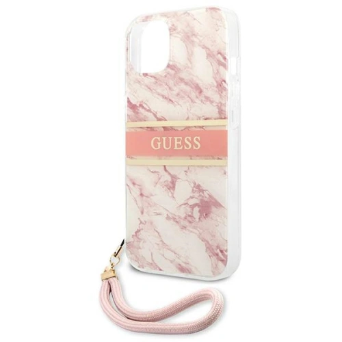 Kup Etui Guess GUHCP13MKMABPI Apple iPhone 13 różowy/pink hardcase Marble Strap Collection - GUE1368PNK - {ean13} - Sklep Home Screen