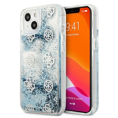 Kup Etui Guess GUHCP13MLGPEBL Apple iPhone 13 albastru/blue hardcase Peony Liquid Glitter - GUE1369BLU - {ean13} - Sklep Home Screen