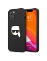 Case Karl Lagerfeld KLHCP13MPKMK Apple iPhone 13 schwarz/black hardcase Leder Ikonik Karls Kopf Metall