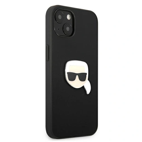 Kup Case Karl Lagerfeld KLHCP13MPKMK Apple iPhone 13 schwarz/black hardcase Leder Ikonik Karls Kopf Metall - KLD722BLK - {ean13} - Sklep Home Screen
