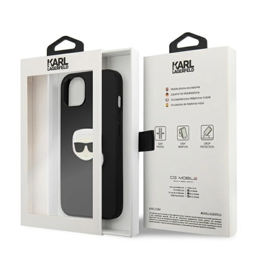 Kup Case Karl Lagerfeld KLHCP13MPKMK Apple iPhone 13 schwarz/black hardcase Leder Ikonik Karls Kopf Metall - KLD722BLK - {ean13} - Sklep Home Screen