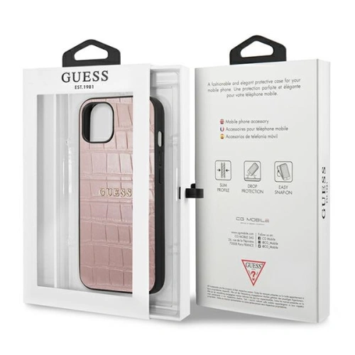 Kup Case Guess GUHCP13MPCRBPI Apple iPhone 13 rosa/pink Croco Strap Collection - GUE1373PNK - {ean13} - Sklep Home Screen