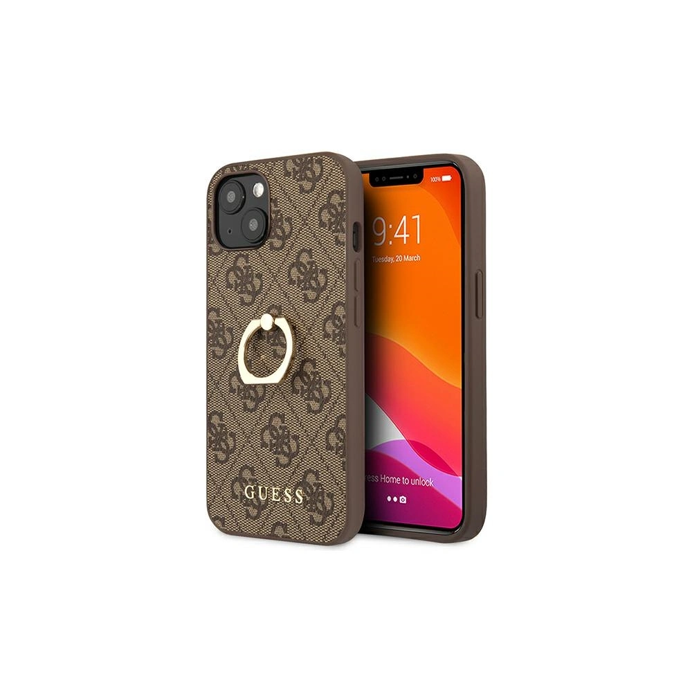 Etui Guess GUHCP13S4GMRBR Apple iPhone 13 mini brązowy/brown hardcase 4G with ring stand