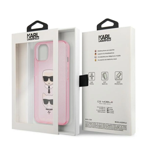 Kup Etui Karl Lagerfeld KLHCP13SKCTUGLP Apple iPhone 13 mini różowy/pink hardcase Glitter Karl`s & Choupette - KLD727PNK - {ean13} - Sklep Home Screen