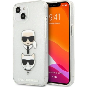 Kup Case Karl Lagerfeld KLHCP13SKCTUGLS Apple iPhone 13 mini silber/silver Hardcase Glitter Karl`s & Choupette - KLD728SLV - {ean13} - Sklep Home Screen